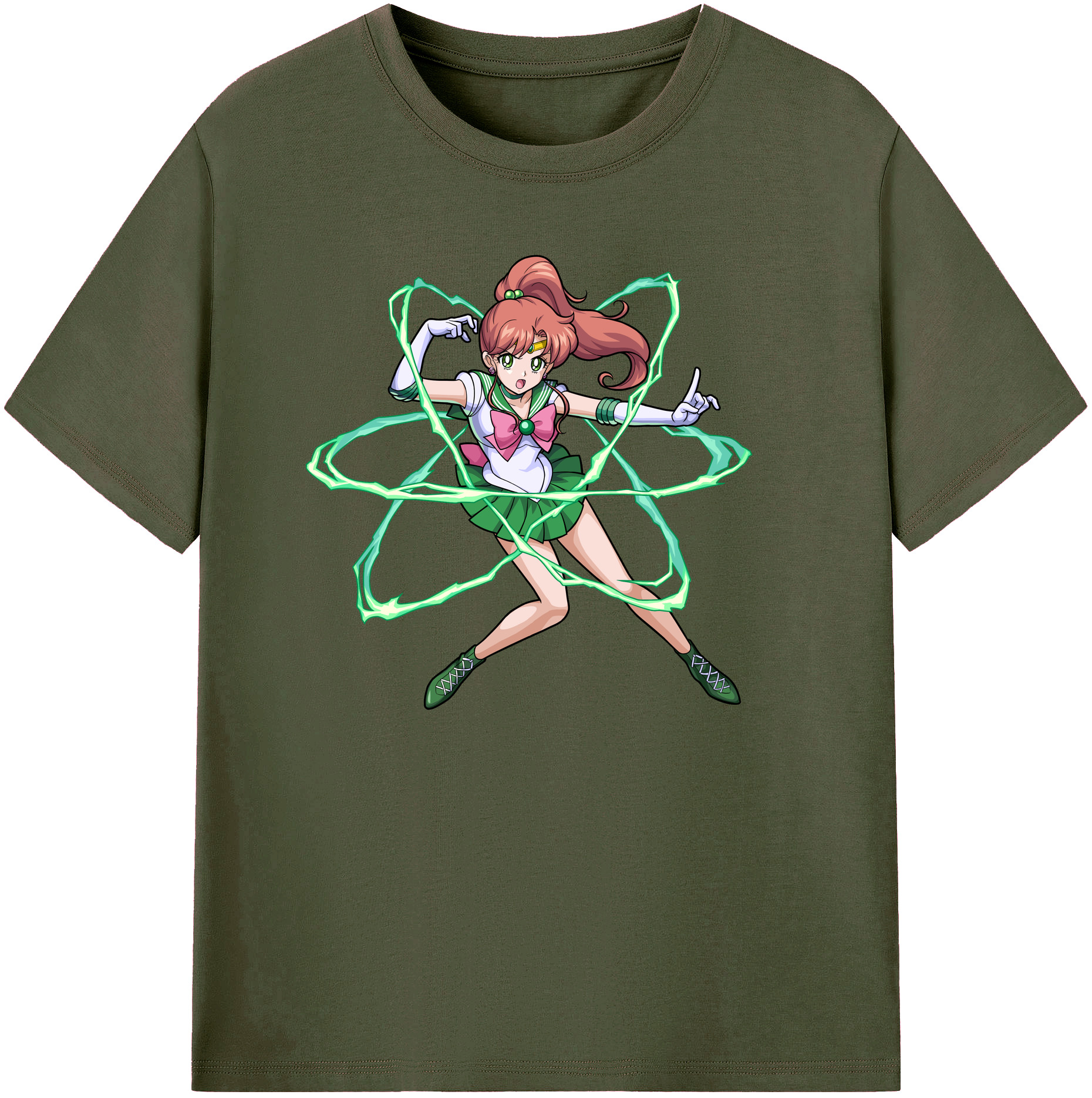 （画像用） 美少女戦士セーラームーン 木野 まこと きの まこと Sailor Moon Kino Makoto （セーラージュピター；Sailor Jupiter） 綿100％ メンズ半袖Tシャツ｜肌触りやわらか＆通気性